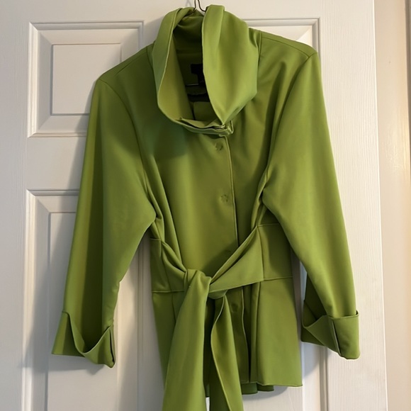 Luii Cowl Neck Button Front Belted Cotton Blend Jacket Size S - Picture 2 of 5